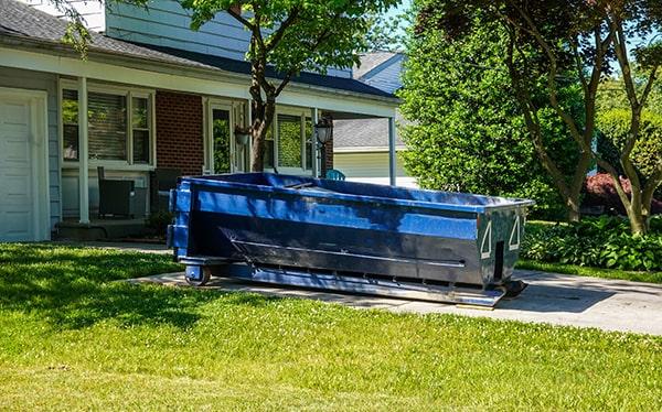 residential dumpsters can be placed on a driveway or lawn, but preventative measures ought to be taken to avoid damage to the property